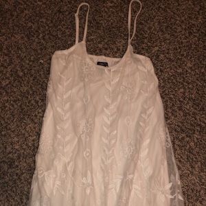 White lace slip dress